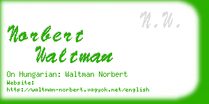 norbert waltman business card